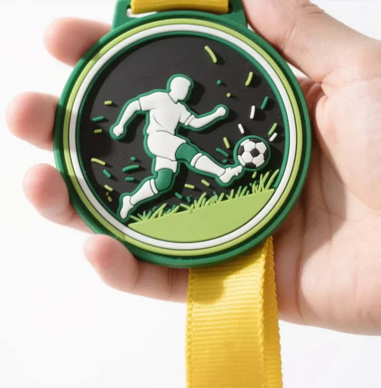 Cheap Custom 3D Silicone Rubber Medal Plastic Soft PVC Football Soccer Medals for Kids