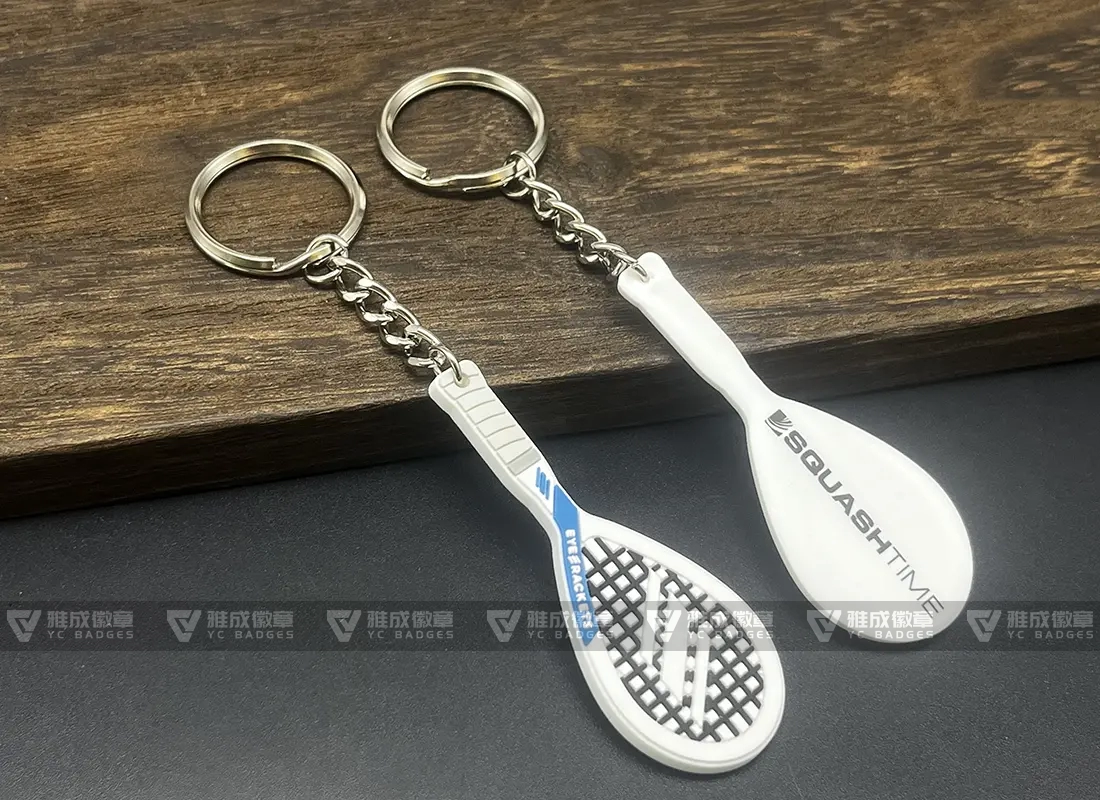 Unique Custom PVC Racket Keychains