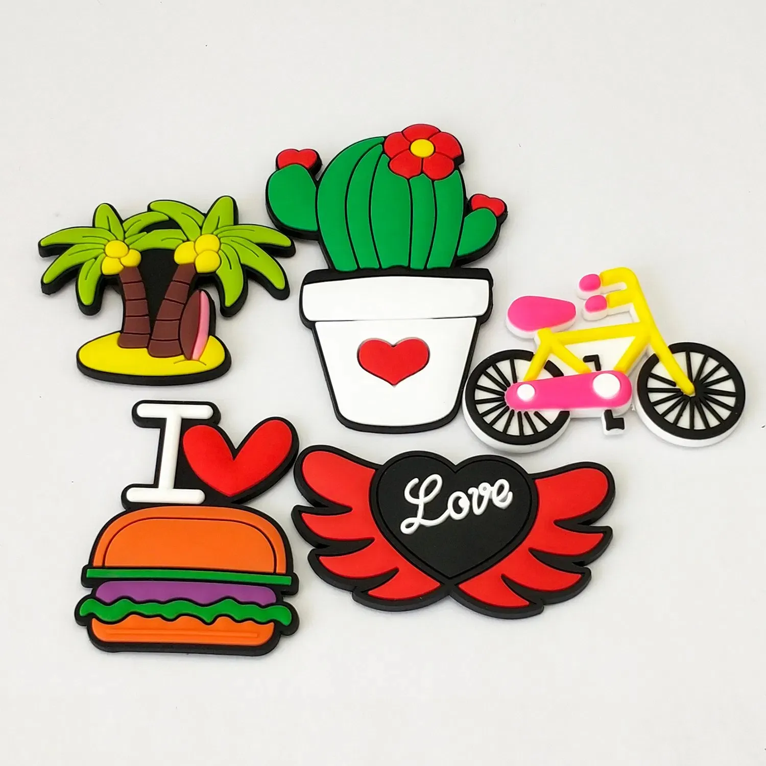Custom Fashion Cartoon Bicycle Promotional Gift Fridge Magnet Sunflower Smiley PVC Home Decoration Refrigerator Magnet