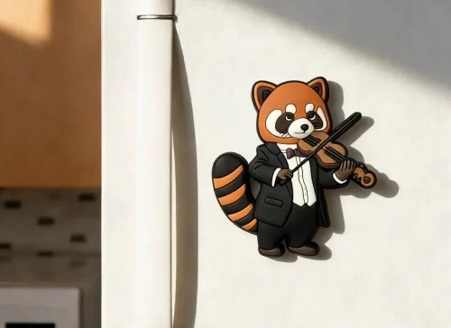 Custom Eco Soft PVC Red Panda Violin Fridge Magnet Bulk Promotional Gift