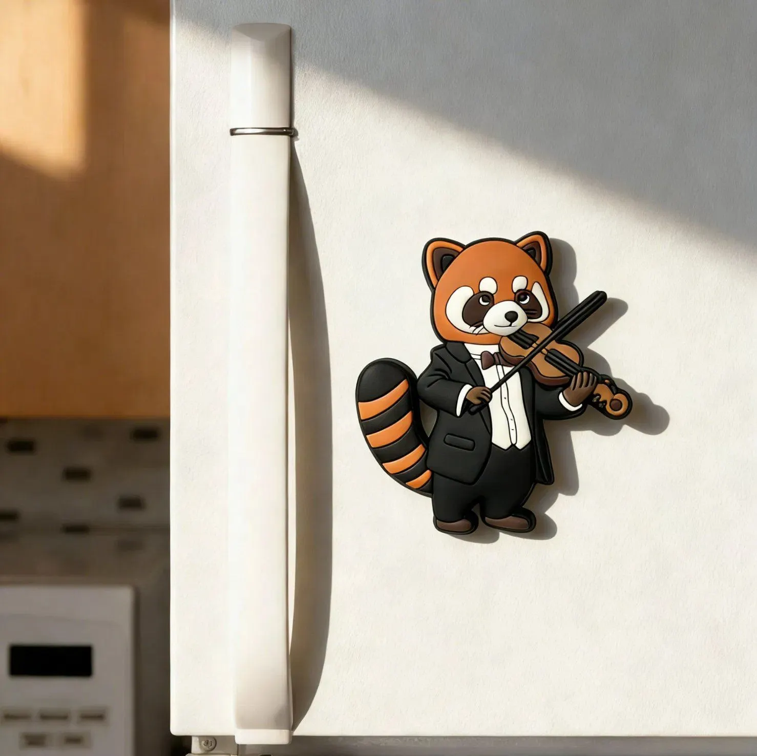 Custom Eco Soft PVC Red Panda Violin Fridge Magnet Bulk Promotional Gift