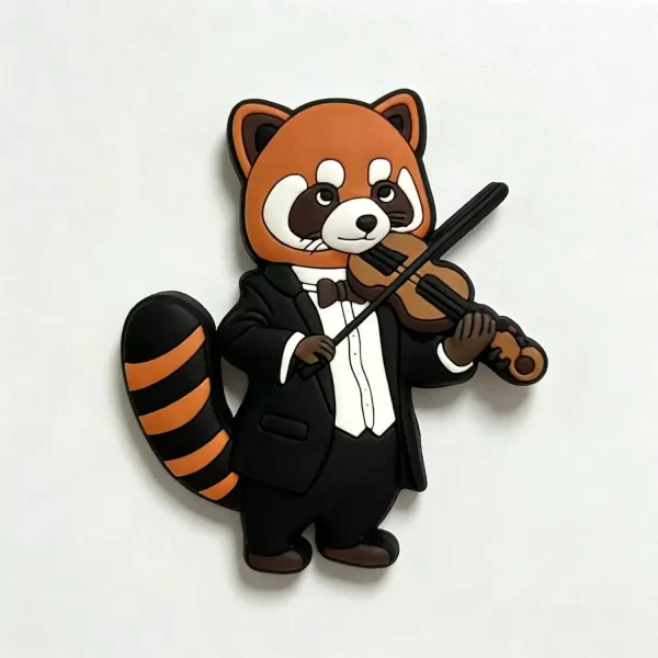 Custom Eco Soft PVC Red Panda Violin Fridge Magnet Bulk Promotional Gift