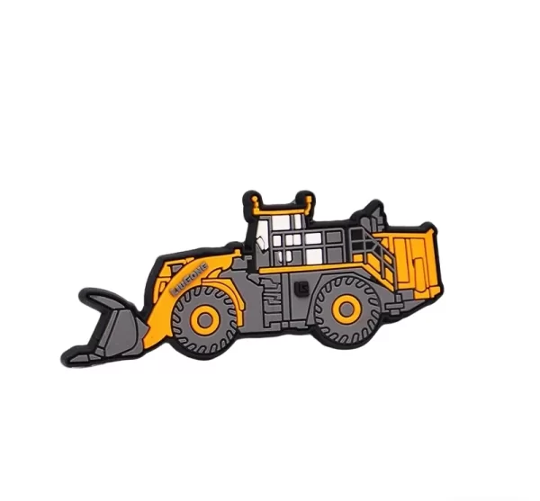 Custom 3D Wheel Loader Fridge Magnet Soft PVC Bulk Industrial Promo Gift