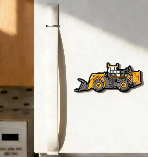 Custom 3D Wheel Loader Fridge Magnet Soft PVC Bulk Industrial Promo Gift