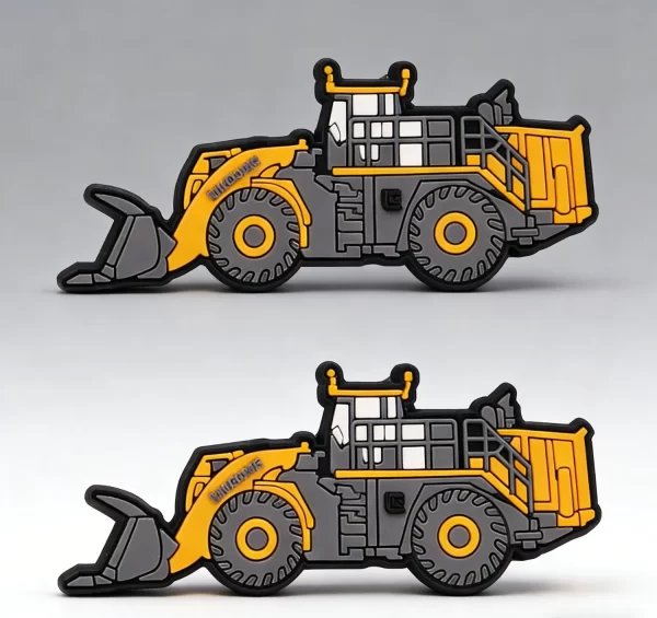 Custom 3D Wheel Loader Fridge Magnet Soft PVC Bulk Industrial Promo Gift