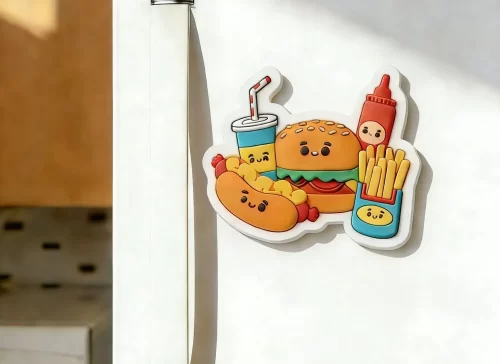 3D PVC Fast Food Fridge Magnet Custom Sublimation Kitchen Decor