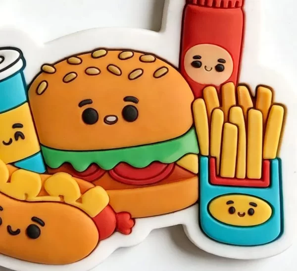 3D PVC Fast Food Fridge Magnet Custom Sublimation Kitchen Decor