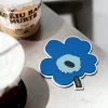 Custom Wholesale Trivet Coaster Heat Resistant Eco Friendly Silicone Blue Flower