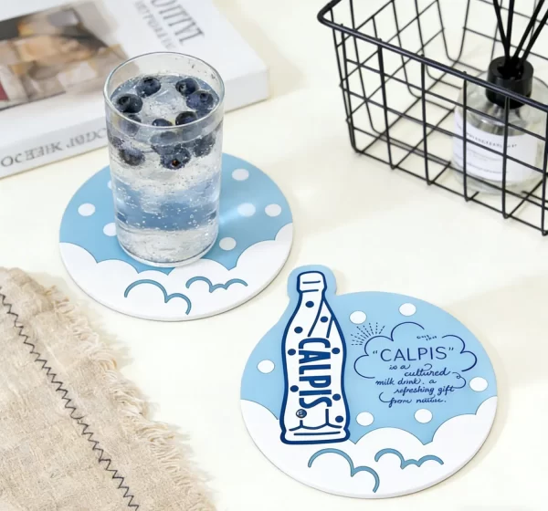 Custom Silicone Calpis Coaster Sublimation Trendy Gift