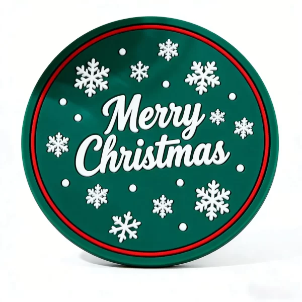 Bulk Custom Eco Friendly Traditional Christmas Silicone Coaster Gift