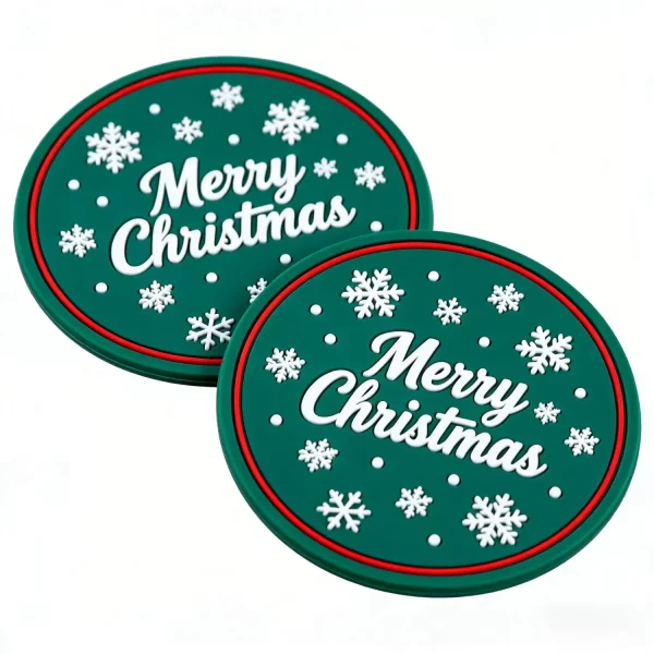 Bulk Custom Eco Friendly Traditional Christmas Silicone Coaster Gift