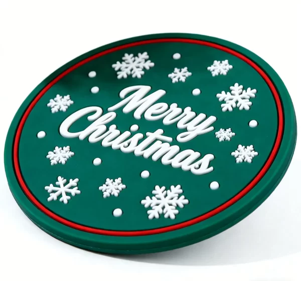 Bulk Custom Eco Friendly Traditional Christmas Silicone Coaster Gift
