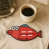 Bulk Custom Personalized Eco Cartoon Fish Silicone Coaster Gift