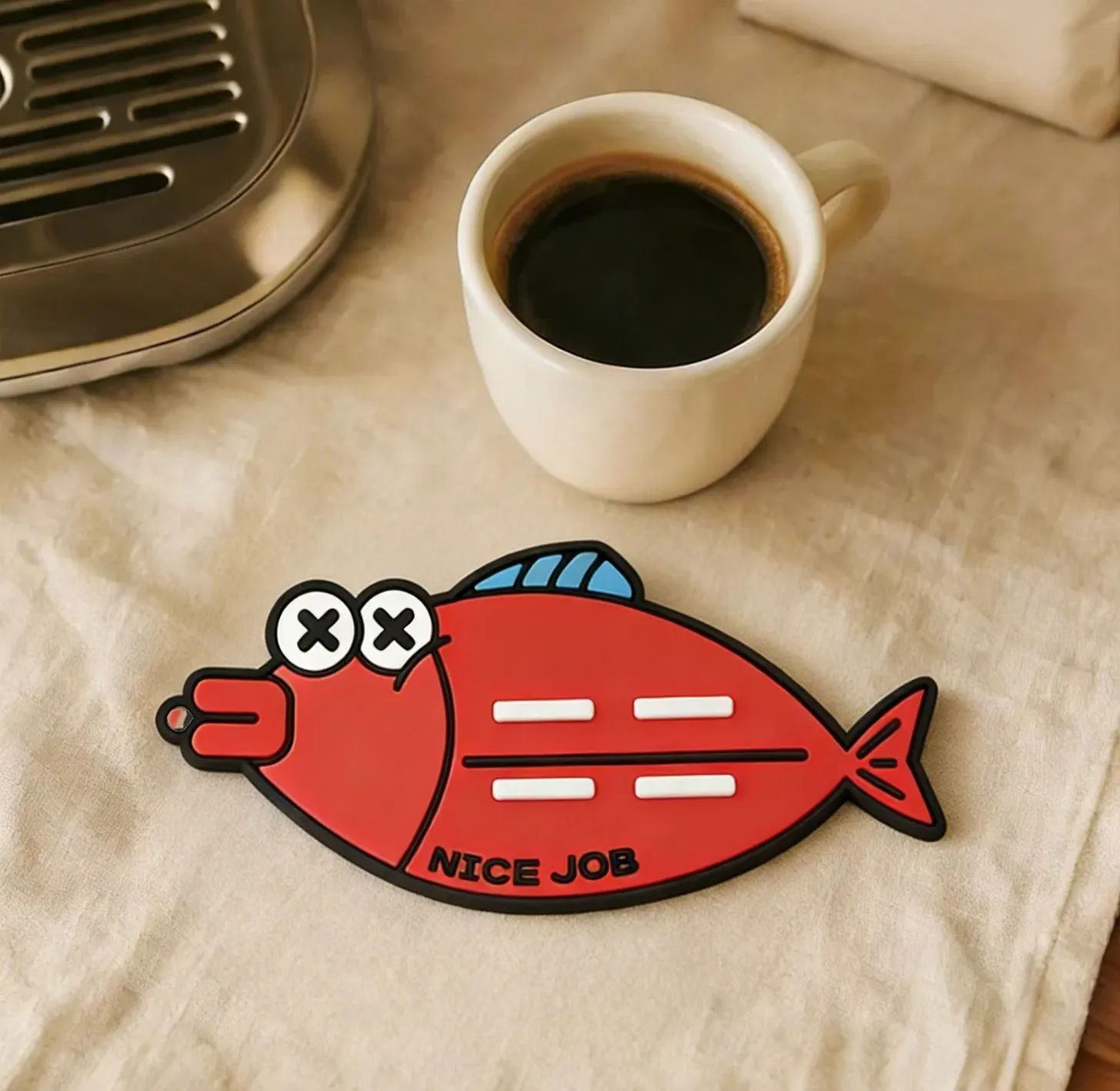 Bulk Custom Personalized Eco Cartoon Fish Silicone Coaster Gift