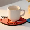 Bulk Custom Personalized Eco Cartoon Fish Silicone Coaster Gift