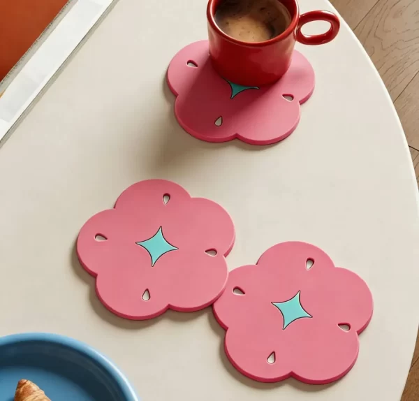 Bulk Custom Eco Flower Silicone Heatproof Coaster B2b Promo Bestseller