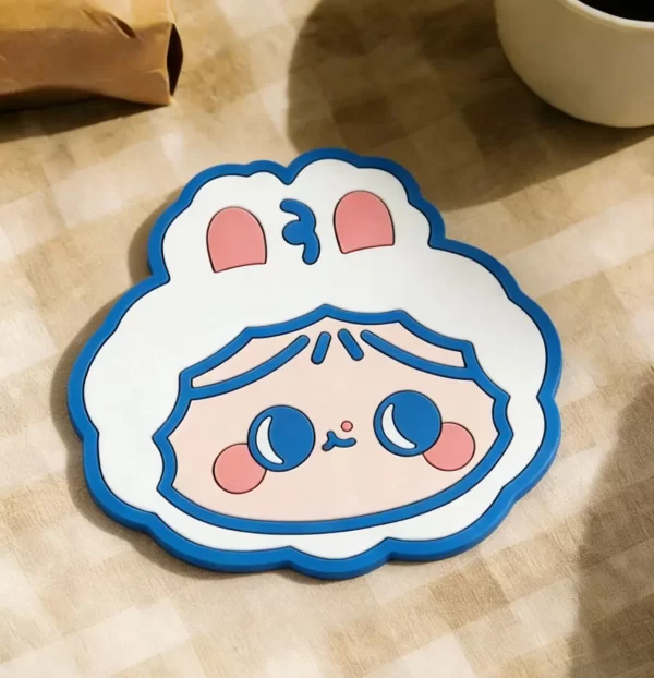 Bulk Custom Personalized Kids Cartoon Silicone Coaster Eco Souvenir