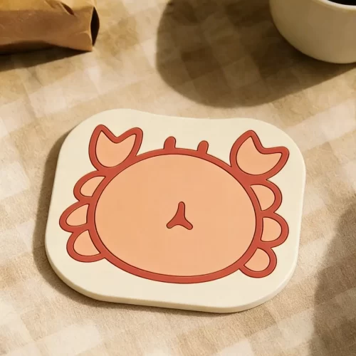 Custom Cute Crab Silicone Waterproof Coaster B2b Promo Gift Custom Cute Crab Silicone Waterproof Coaster B2b Promo Gift