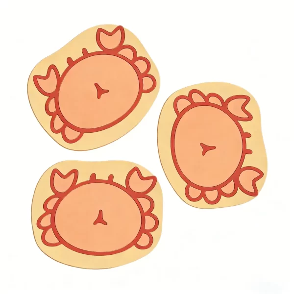 Custom Cute Crab Silicone Waterproof Coaster B2b Promo Gift