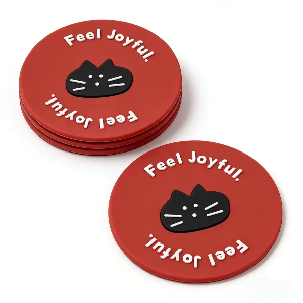 Bulk Custom Personalized Sublimation Cat Pet Silicone Heatproof Coaster B2b Gift