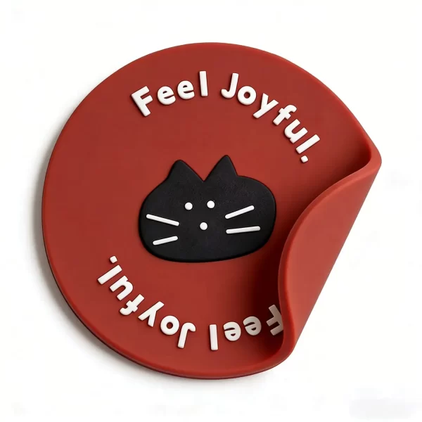 Bulk Custom Personalized Sublimation Cat Pet Silicone Heatproof Coaster B2b Gift