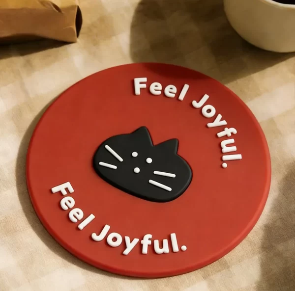 Bulk Custom Personalized Sublimation Cat Pet Silicone Heatproof Coaster B2b Gift