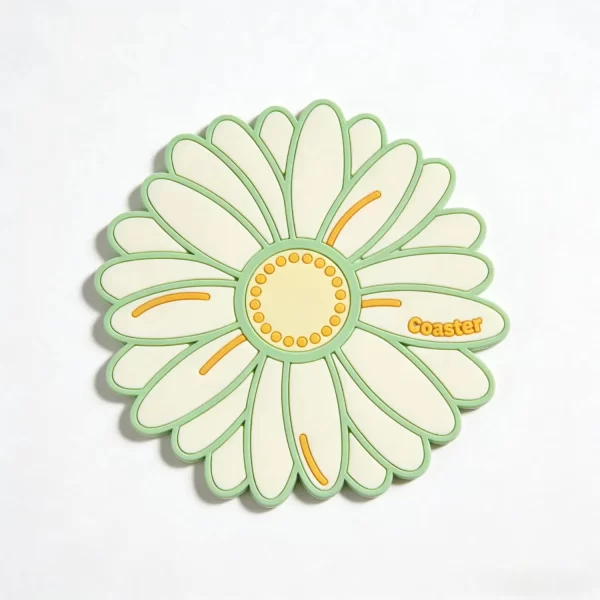 Custom Sublimation Natural Botanical Daisy Silicone Waterproof Coaster B2b Decor Gift