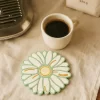 Custom Sublimation Natural Botanical Daisy Silicone Waterproof Coaster B2b Decor Gift