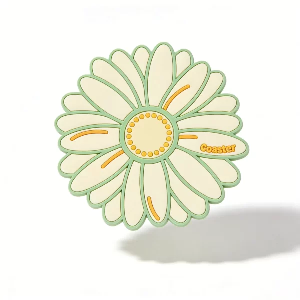 Custom Sublimation Natural Botanical Daisy Silicone Waterproof Coaster B2b Decor Gift