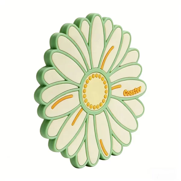Custom Sublimation Natural Botanical Daisy Silicone Waterproof Coaster B2b Decor Gift