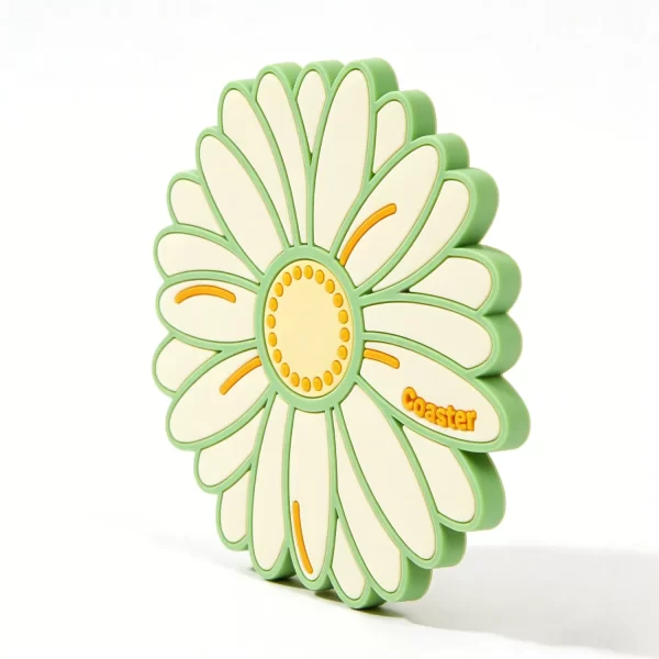Custom Sublimation Natural Botanical Daisy Silicone Waterproof Coaster B2b Decor Gift