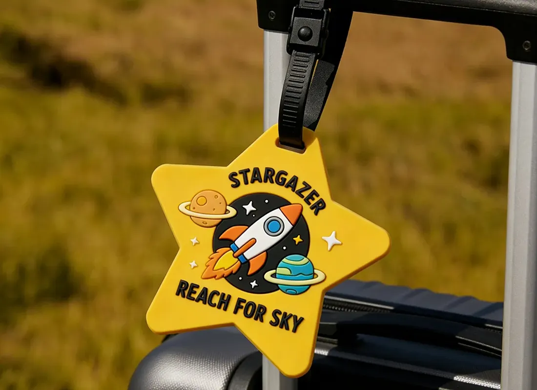 Custom Star-Shaped PVC Luggage Tags Personalized Travel ID Tags for Brand Promotion