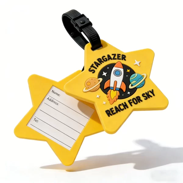 Custom Star-Shaped PVC Luggage Tags Personalized Travel ID Tags for Brand Promotion