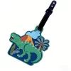 Custom Dinosaur-Themed PVC Luggage Tags Personalized Kids Travel ID Tags for Brand Gifting