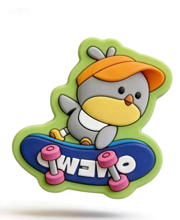 Premium Custom High-Quality Cute Skateboard Penguin PVC Memo Fridge Magnet Kids Gift
