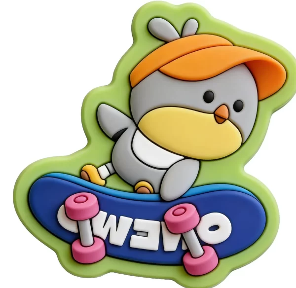 Premium Custom High-Quality Cute Skateboard Penguin PVC Memo Fridge Magnet Kids Gift