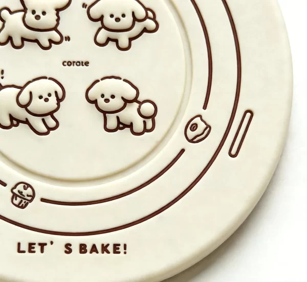 Customizable Factory Direct Soft PVC Silicone Cute Embossed Cartoon Dog Gift Coaster