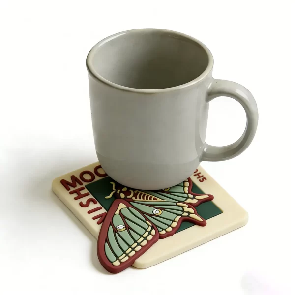 Personalized Bulk Factory Custom Promo Gift Soft PVC Non-Slip Vintage Coasters Home