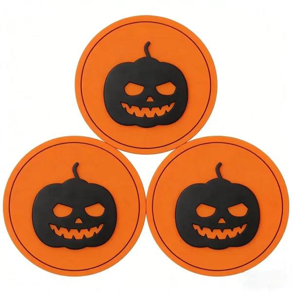 Personalized Custom High-Quality Soft PVC Non-Slip Halloween Pumpkin Festival Gift Coaster