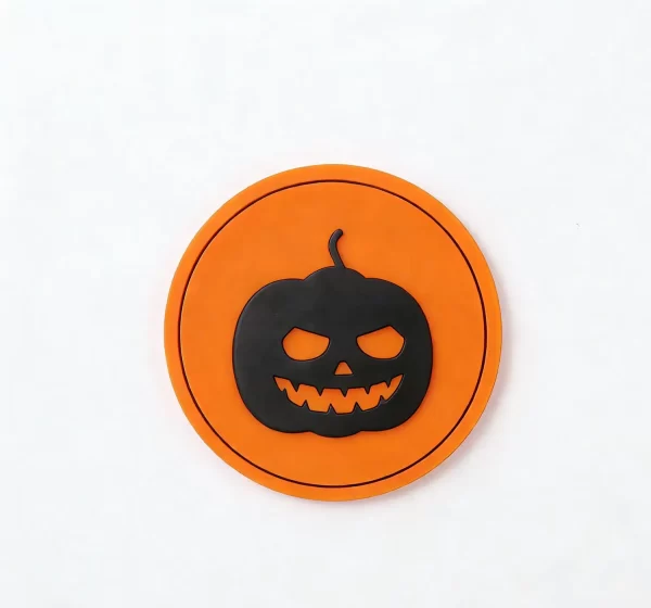 Personalized Custom High-Quality Soft PVC Non-Slip Halloween Pumpkin Festival Gift Coaster