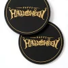 Soft PVC Atmospheric Non-Slip Halloween Drink Coaster Gold Black Factory Premium Service