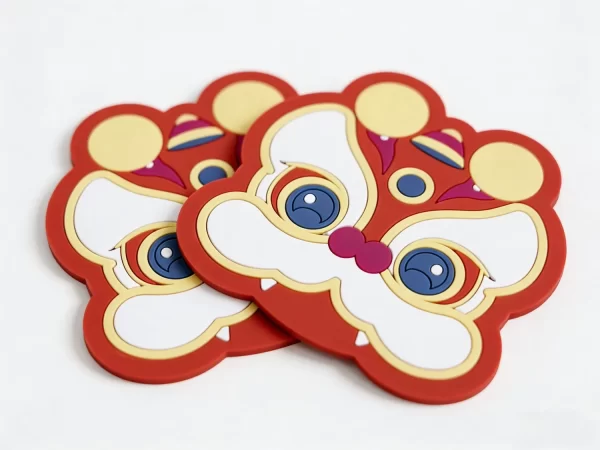 Silicone Eco-Friendly High Quality Festive Lion Dance Coaster Low Cost Custom Gift