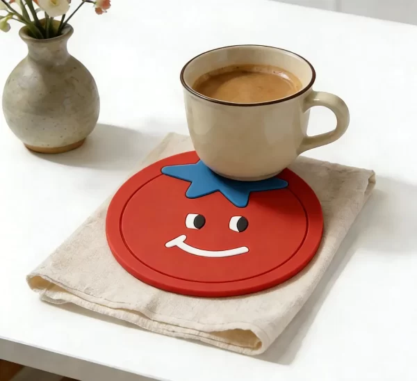 Bulk Custom Eco-Friendly Soft PVC Non-Slip Heat-Resistant Cute Kids Drink Coaster Gift