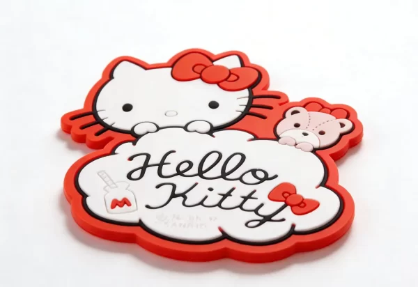 Soft PVC Silicone Hello Kitty Coaster Non-Slip Cheap Bulk Custom Promo Decor
