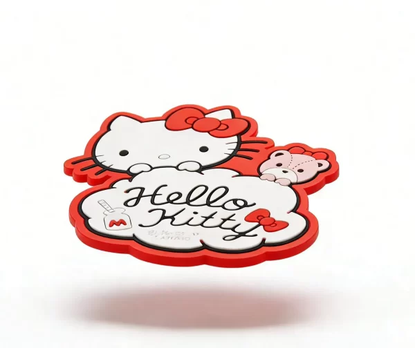 Soft PVC Silicone Hello Kitty Coaster Non-Slip Cheap Bulk Custom Promo Decor