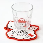 Soft PVC Silicone Hello Kitty Coaster Non-Slip Cheap Bulk Custom Promo Decor