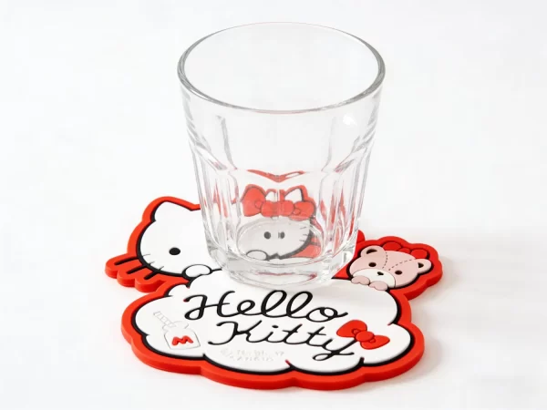Soft PVC Silicone Hello Kitty Coaster Non-Slip Cheap Bulk Custom Promo Decor