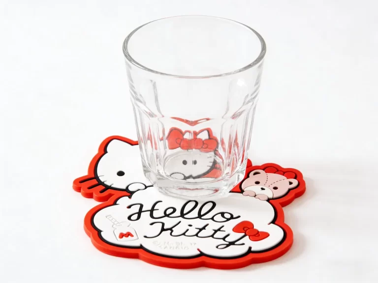 Soft PVC Silicone Hello Kitty Coaster Non-Slip Cheap Bulk Custom Promo Decor