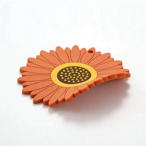 Custom Silicone Flower Shape Non-Slip Heat-Resistant Drink Coaster Home Table Mat Decor