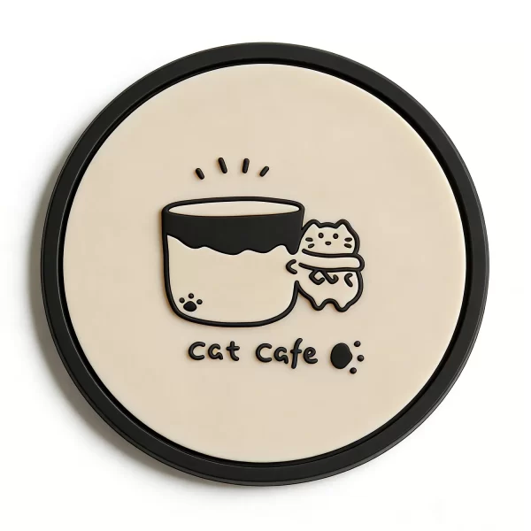 Bulk Custom Stylish Cute Cat Silicone Coaster High Quality for Coffee Bar